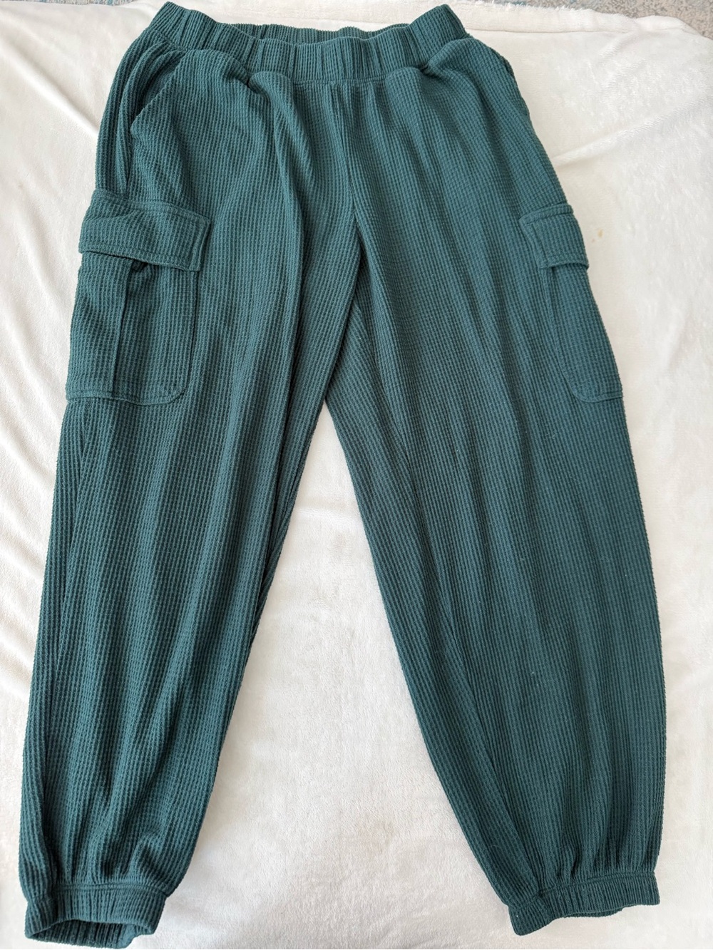 Aerie Traveler Waffle Cargo Jogger deep forest green Size Small D99